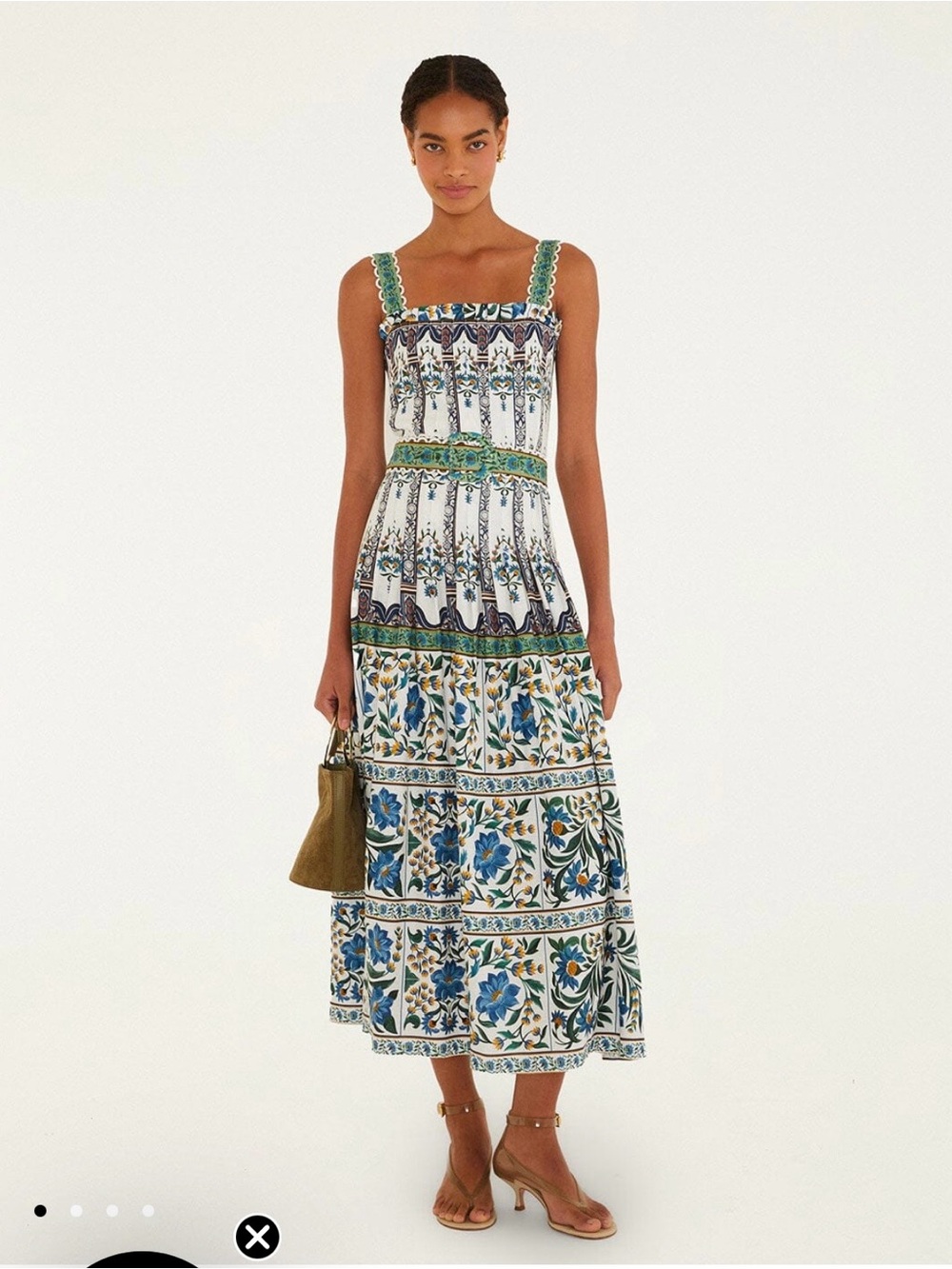 Farm Rio Off-White Manoela Belted Maxi Dress NWT